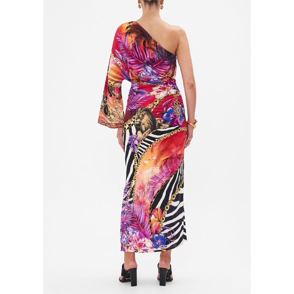 NEW Camilla Wild Loving One Shoulder Jersey Dress (Sz S) Jewel Embellished Maxi - Picture 3 of 16